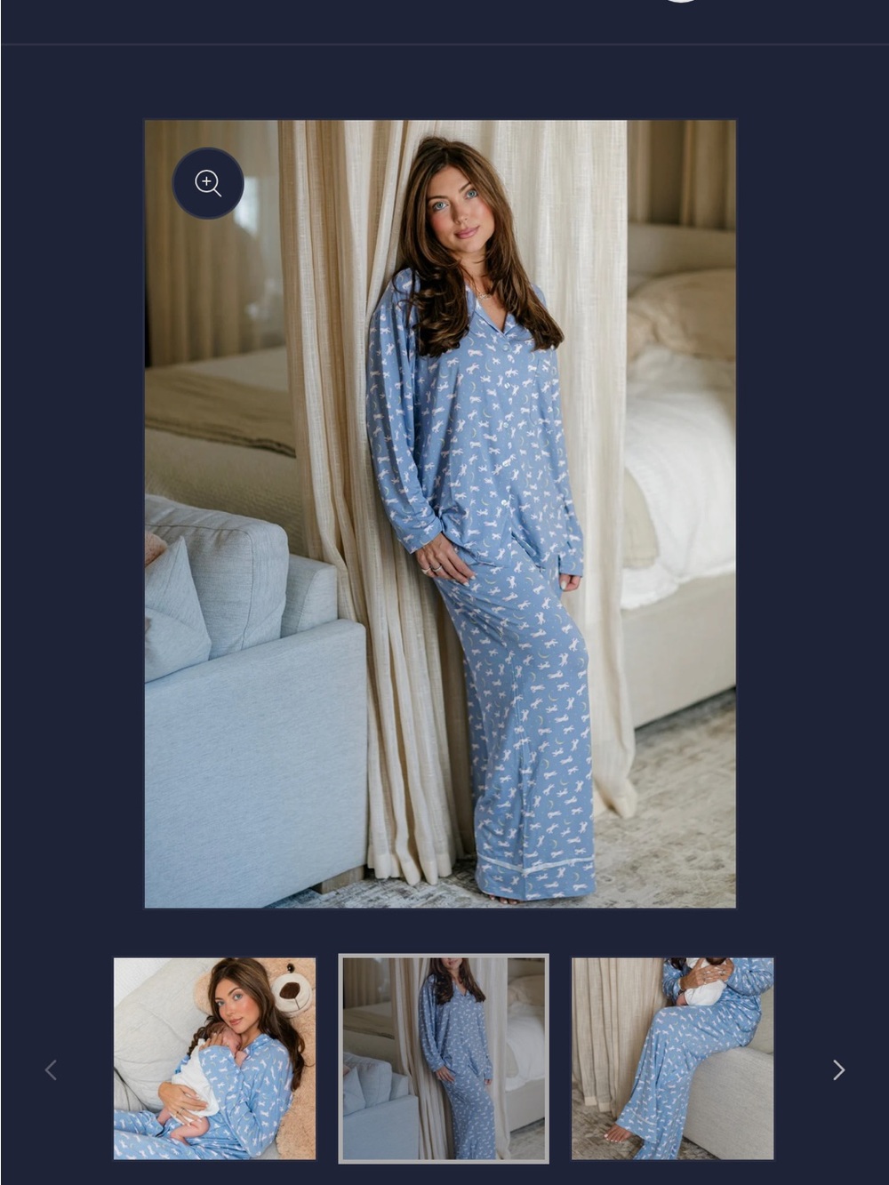 Cozy Printed Pajama Set in Light Blue